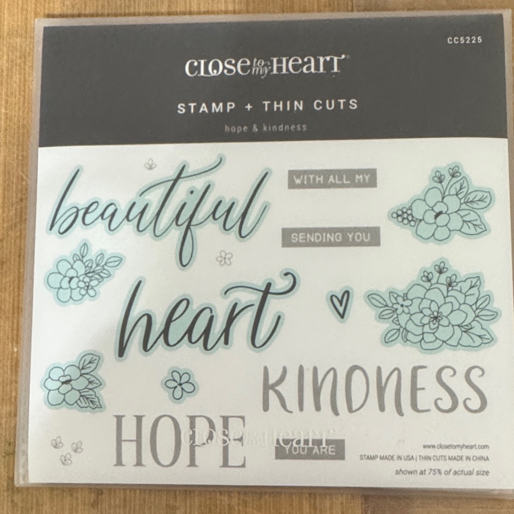 Close To My Heart 'Hope & Kindness' Stamp Set — White with Teal Accents